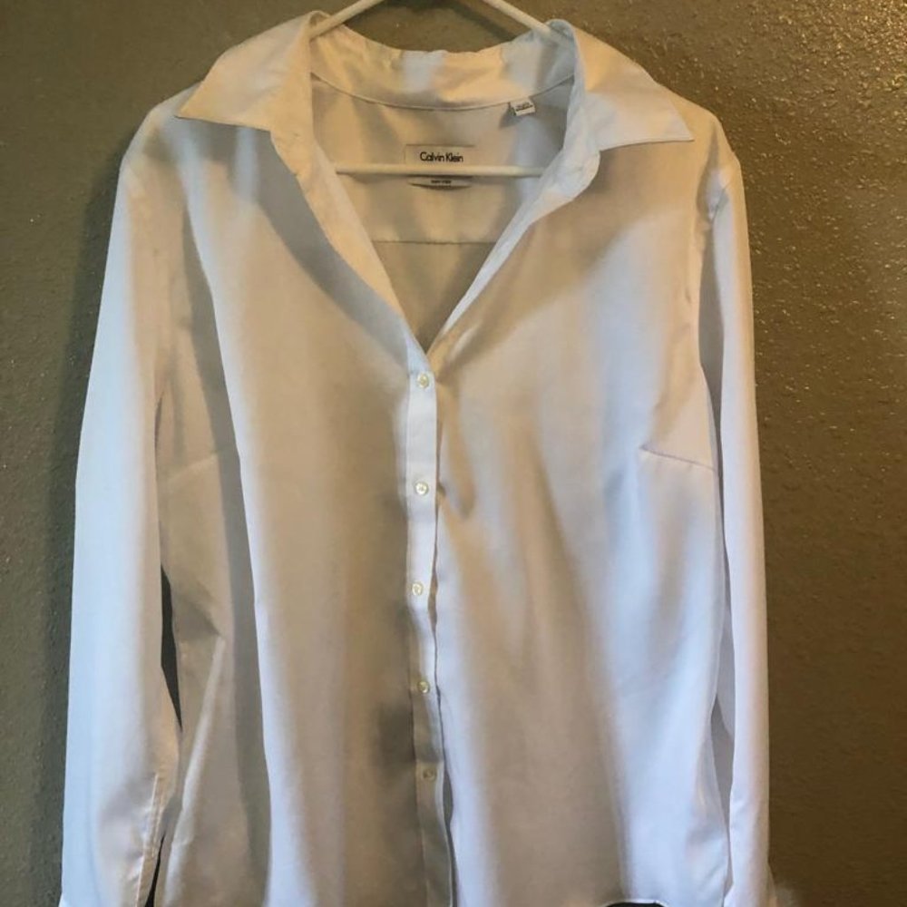 White Calvin Klein Button Down Shirt XXL
